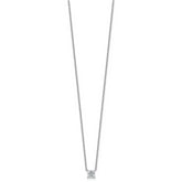 14k White Gold 1/2 carat Lab Grown Diamond VS+ F+ Princess Complete 18 inch Four Prong Pendant Necklace